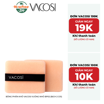 Bông Phấn Khô Vacosi Vuông Nhỏ BP02 (Bịch 2 Cái)