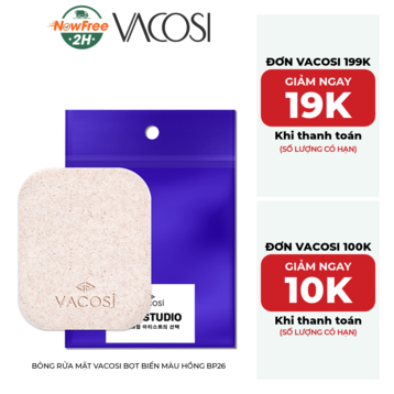 Bông Rửa Mặt Vacosi Bọt Biển Màu Hồng BP26