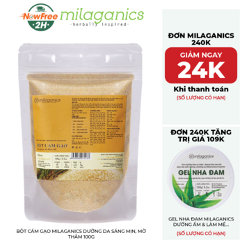 Bột Cám Gạo Milaganics Dưỡng Da Sáng Mịn, Mờ Thâm 100g