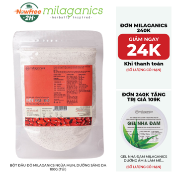 Bột Đậu Đỏ Milaganics Ngừa Mụn, Dưỡng Sáng Da 100g (Túi)