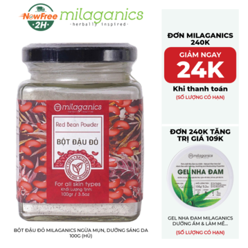 Bột Đậu Đỏ Milaganics Ngừa Mụn, Dưỡng Sáng Da 100g (Hũ)