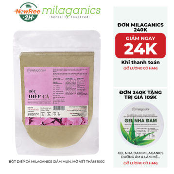 Bột Diếp Cá Milaganics Giảm Mụn, Mờ Vết Thâm 100g