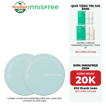 Combo 2 Phấn Phủ innisfree Kiềm Dầu Dạng Bột Khoáng 5g (Mới 2023)