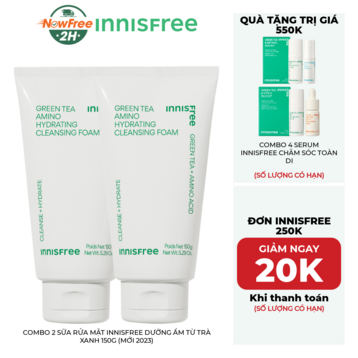 Combo 2 Sữa Rửa Mặt innisfree Dưỡng Ẩm Từ Trà Xanh 150g (Mới 2023)