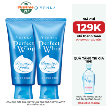 Combo 2 Sữa Rửa Mặt Senka Tạo Bọt Chiết Xuất Tơ Tằm Trắng 120g