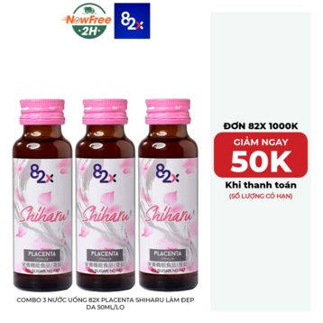 Combo 3 Nước Uống 82X Placenta Shiharu Làm Đẹp Da 50ml/Lọ