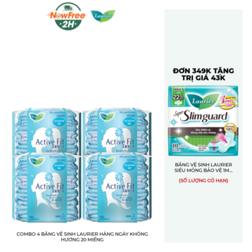 Combo 4 Băng Vệ Sinh Laurier Hàng Ngày Không Hương 20 Miếng