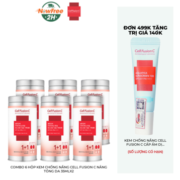 Combo 6 Hộp Kem Chống Nắng Cell Fusion C Nâng Tông Da 35mlx2