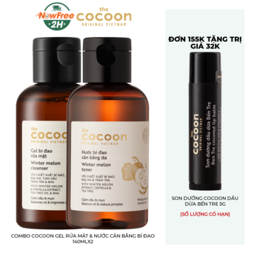 Combo Cocoon Gel Rửa Mặt &amp; Nước Cân Bằng Bí Đao 140mlx2