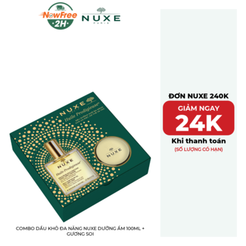 Combo Dầu Khô Đa Năng Nuxe Dưỡng Ẩm 100ml + Gương Soi