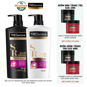 Bộ Gội Xả TRESemmé Salon Rebond Ngăn Gãy Rụng Tóc 640g+620g
