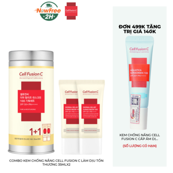Combo Kem Chống Nắng Cell Fusion C Làm Dịu Tổn Thương 35mlx2