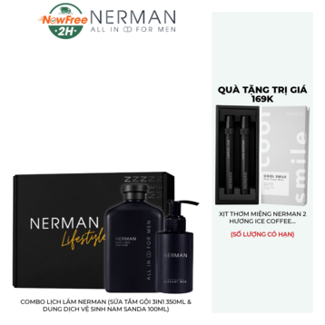Combo Lịch Lãm Nerman (Sữa Tắm Gội 3in1 350ml &amp; Dung Dịch Vệ Sinh Nam Sanda 100ml)