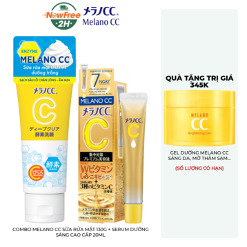 Combo Melano CC Sữa Rửa Mặt 130g + Serum Dưỡng Sáng Cao Cấp 20ml