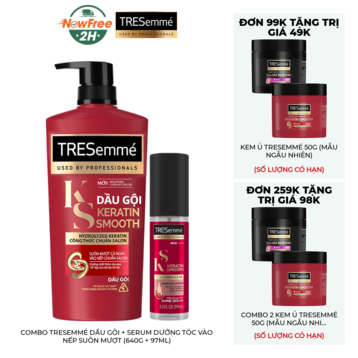 Combo TRESemmé Dầu Gội + Serum Dưỡng Tóc Vào Nếp Suôn Mượt (640g + 97ml)