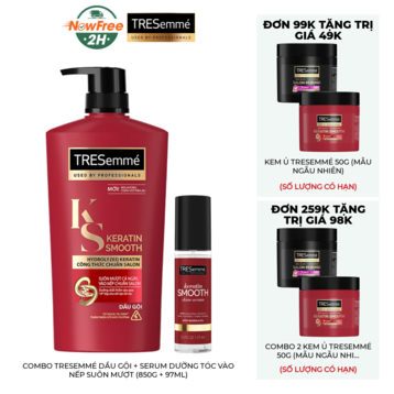 Combo TRESemmé Dầu Gội + Serum Dưỡng Tóc Vào Nếp Suôn Mượt (850g + 97ml)