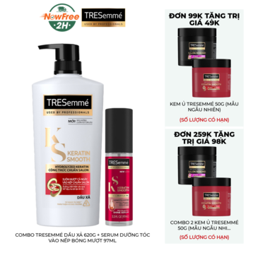 Combo TRESemmé Dầu Xả 620g + Serum Dưỡng Tóc Vào Nếp Bóng Mượt 97ml