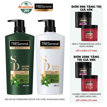 Bộ Gội Xả TRESemmé Detox Tóc Chắc Khoẻ 640g+620g