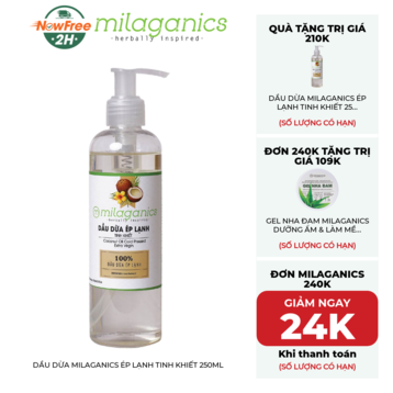 Dầu Dừa Milaganics Ép Lạnh Tinh Khiết 250ml