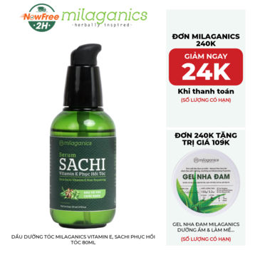 Dầu Dưỡng Tóc Milaganics Vitamin E, Sachi Phục Hồi Tóc 80ml