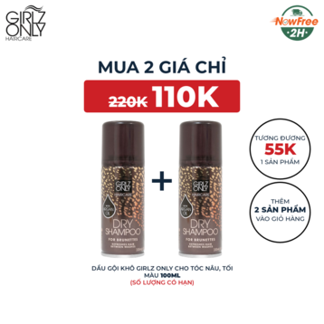 Dầu Gội Khô Girlz Only Cho Tóc Nâu, Tối Màu 100ml