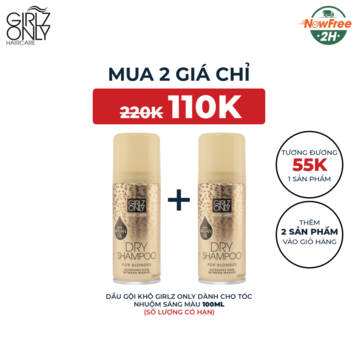 Dầu Gội Khô Girlz Only Dành Cho Tóc Nhuộm Sáng Màu 100ml
