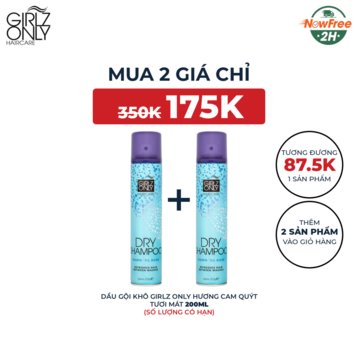 Dầu Gội Khô Girlz Only Hương Cam Quýt Tươi Mát 200ml