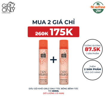 Dầu Gội Khô Girlz Only Tóc Bồng Bềnh Tức Thì 200ml