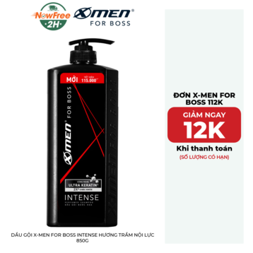 Dầu Gội X-Men For Boss Intense Hương Trầm Nội Lực 850g