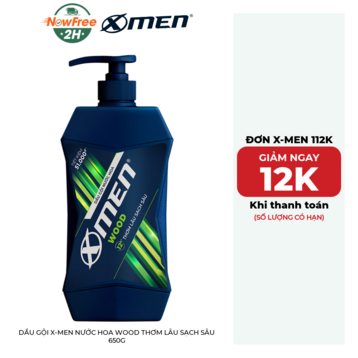 Dầu Gội X-Men Nước Hoa Wood Thơm Lâu Sạch Sâu 650g