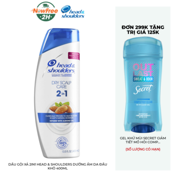 Dầu Gội Xả 2in1 Head &amp; Shoulders Dưỡng Ẩm Da Đầu Khô 400ml