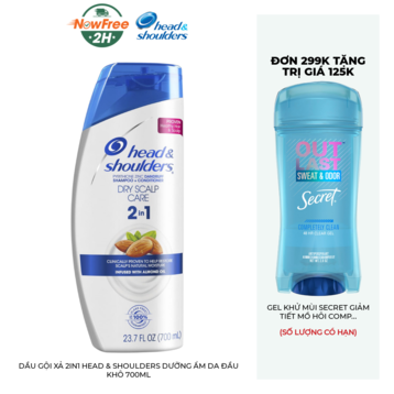 Dầu Gội Xả 2in1 Head &amp; Shoulders Dưỡng Ẩm Da Đầu Khô 700ml