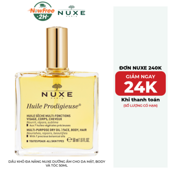 Dầu Khô Đa Năng Nuxe Dưỡng Ẩm Cho Da Mặt, Body Và Tóc 50ml