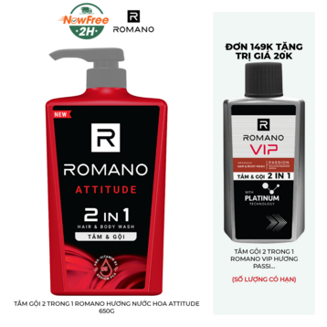 Tắm Gội 2 Trong 1 Romano Hương Nước Hoa Attitude 650g