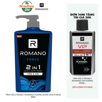Tắm Gội 2 Trong 1 Romano Hương Nước Hoa Force 650g