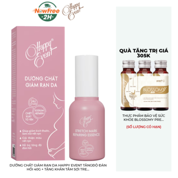 Dưỡng Chất Giảm Rạn Da Happy Event Tăng Độ Đàn Hồi 40g + Tặng Khăn Tắm Sợi Tre
