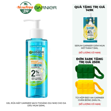 Gel Rửa Mặt Garnier Sạch Thoáng Dịu Nhẹ Cho Da Dầu Mụn 120ml