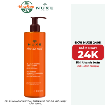 Gel Rửa Mặt &amp; Tắm Toàn Thân Nuxe Cho Da Khô, Nhạy Cảm 400ml