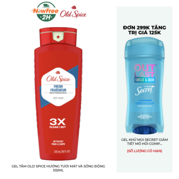 Gel Tắm Old Spice Hương Tươi Mát Và Sống Động 532ml