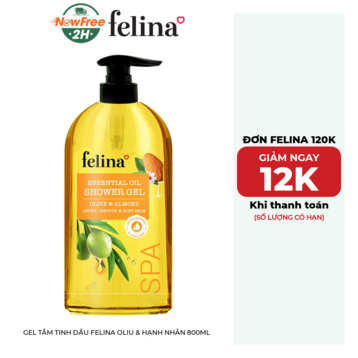 Gel Tắm Tinh Dầu Felina Oliu &amp; Hạnh Nhân 800ml