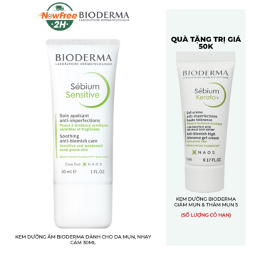 Kem Dưỡng Ẩm Bioderma Dành Cho Da Mụn, Nhạy Cảm 30ml