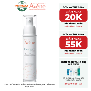 Kem Dưỡng Đêm Avène Hỗ Trợ Giảm Mụn &amp; Thâm Sẹo Mụn 30ml