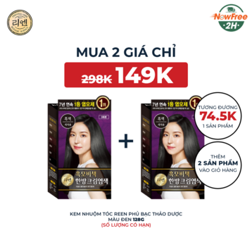 Kem Nhuộm Tóc Reen Phủ Bạc Thảo Dược Màu Đen 128g