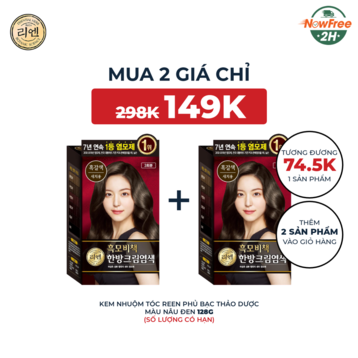 Kem Nhuộm Tóc Reen Phủ Bạc Thảo Dược Màu Nâu Đen 128g