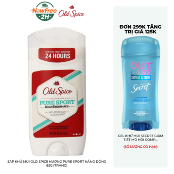 Sáp Khử Mùi Old Spice Hương Pure Sport Năng Động 85g (Trắng)