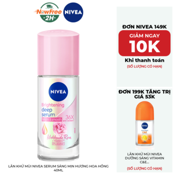 Lăn Khử Mùi Nivea Serum Sáng Mịn Hương Hoa Hồng 40ml