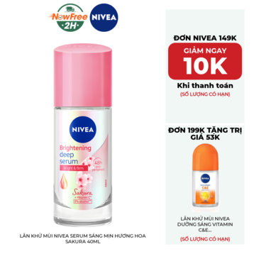 Lăn Khử Mùi Nivea Serum Sáng Mịn Hương Hoa Sakura 40ml