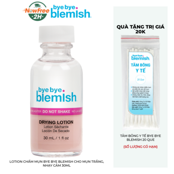Lotion Chấm Mụn Bye Bye Blemish Cho Mụn Trắng, Nhạy Cảm 30ml