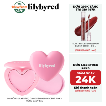 Má Hồng Lilybyred Dạng Kem 02 Innocent Pink - Hồng Baby 3.5g
