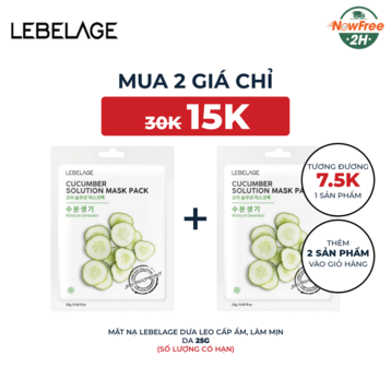 Mặt Nạ Lebelage Dưa Leo Cấp Ẩm, Làm Mịn Da 25g